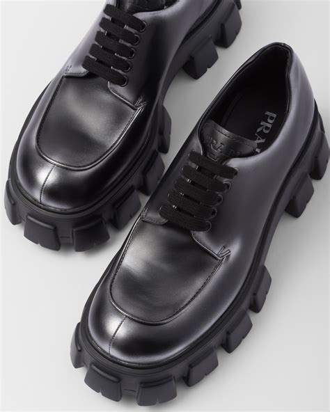 prada leather lace up shoes